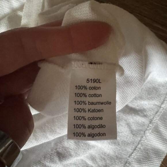 Lacoste White Mens Long Polo Long Sleeve Shirt size 5 men’s large - Picture 5 of 7